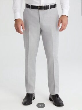 Men's Light Gray Dress Pants - Modern Tailored Fit